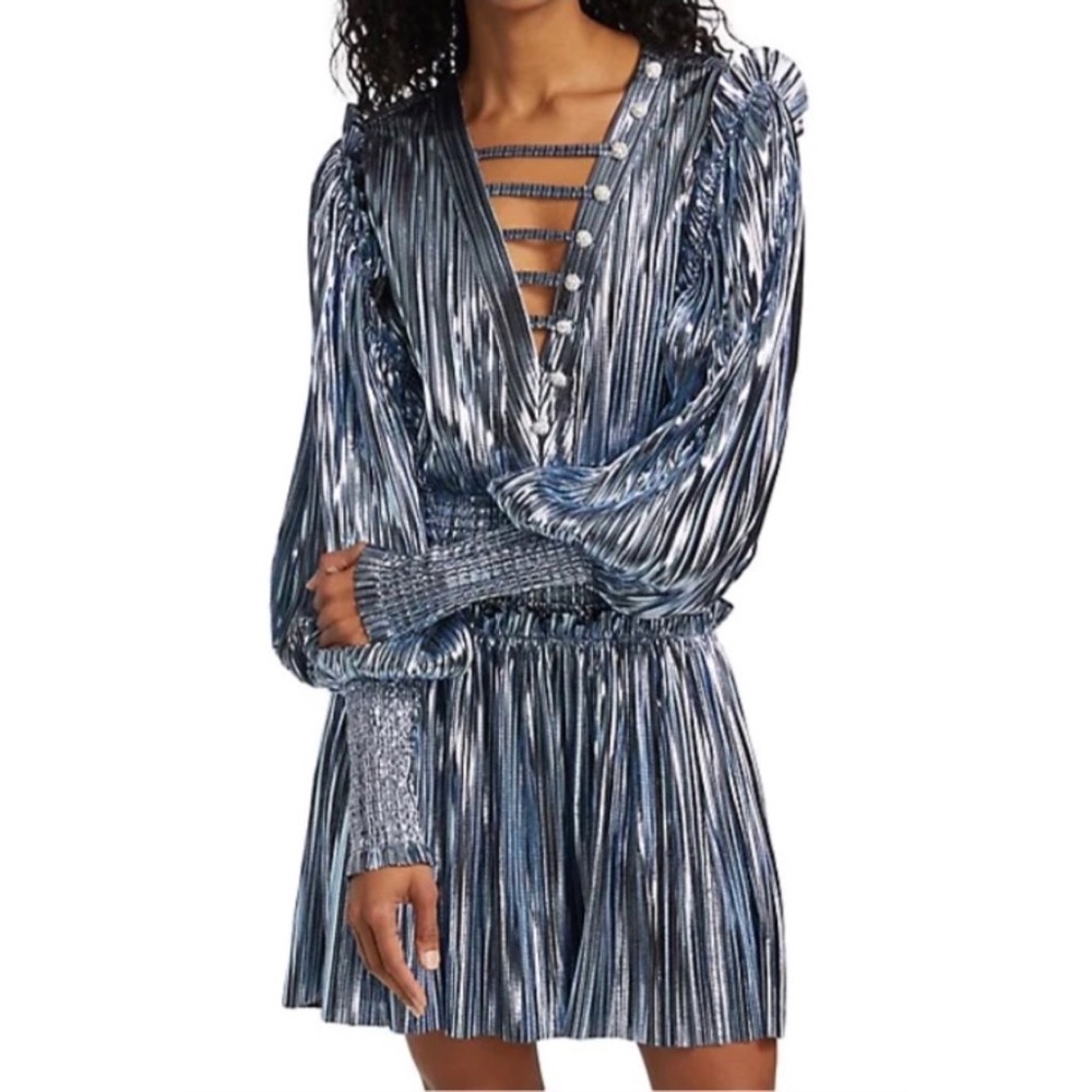 RAISA VANESSA V- NECK LING SLEEVE MINI DRESS